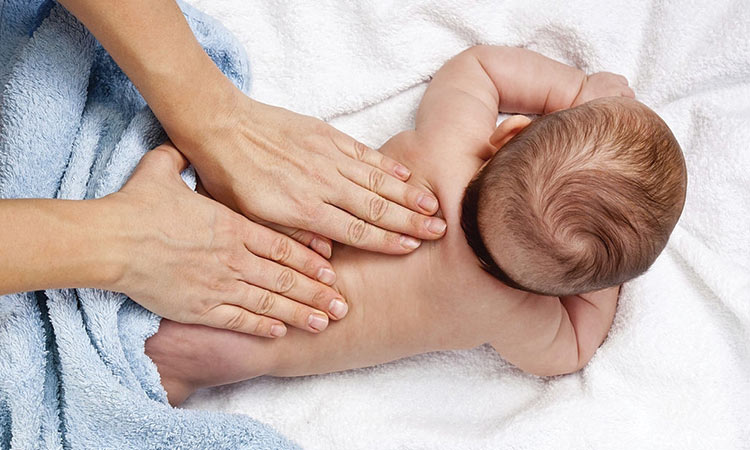 Baby massage boosts blood circulation