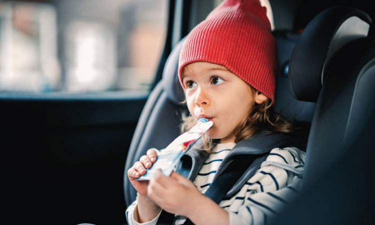 Keep the child hydrated while in the car